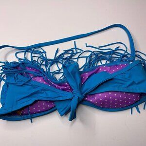 Guess Blue Swim Top Polka Dot Size M